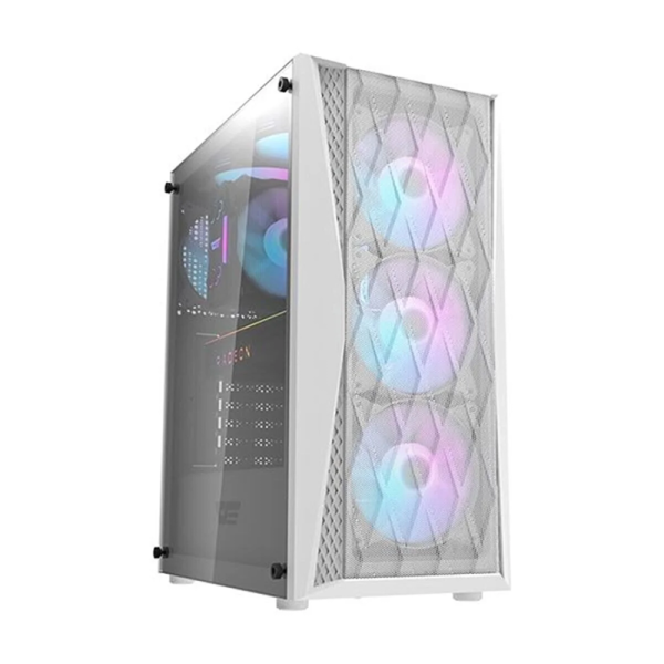 Zoko Melody White 4x12cm Autoring RGB Fanlı Temperli Cam Mesh Panel Bilgisayar Kasası