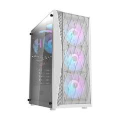 Zoko Melody White 4x12cm Autoring RGB Fanlı Temperli Cam Mesh Panel Bilgisayar Kasası