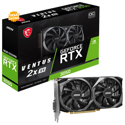 MSI VGA GEFORCE RTX 3050 VENTUS 2X XS 8G OC RTX3050 8GB GDDR6 128B DX12 PCIE 4.0 X8 (1XDP 1XHDMI 1XDL-DVI-D) Ekran Kartı MSI VGA GEFORCE RTX 3050 VENTUS 2X XS 8G OC RTX3050 8GB GDDR6 128B DX12 PCIE 4.0 X8 (1XDP 1XHDMI 1XDL-DVI-D) Ekran Kartı